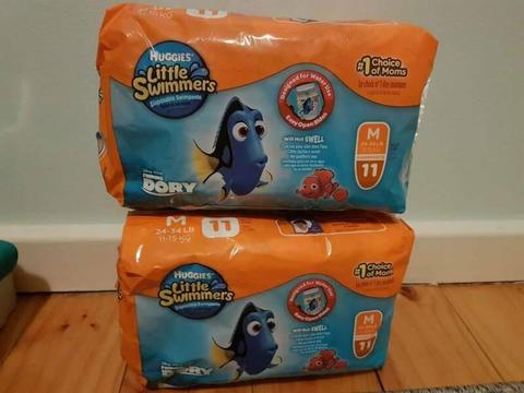 Huggies swim nappies 2 packs M