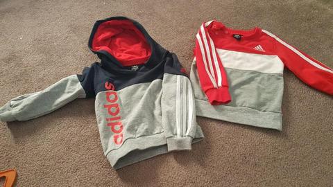 Boys toddler baby Adidas jumpers long sleeve tops tshirt