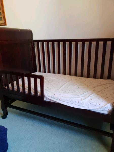 Boori Country Collection cot with toddler side rail included