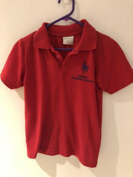 Hewett Primary School red polo Size 6