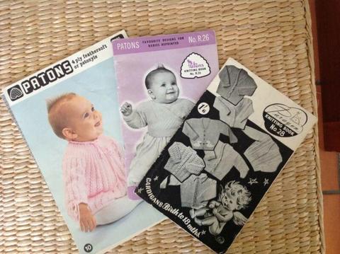 Vintage retro knitting patterns - baby wear