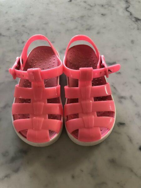 Next girls pink beach sandals / UK 4