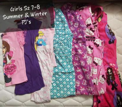 Girls size 7 -8 pyjamas bundle