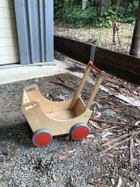 Wooden toddler toy wagon