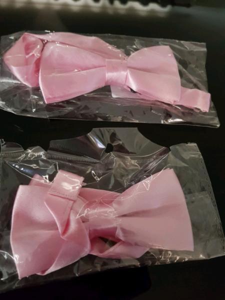 2 pink kids bow ties (NEW)
