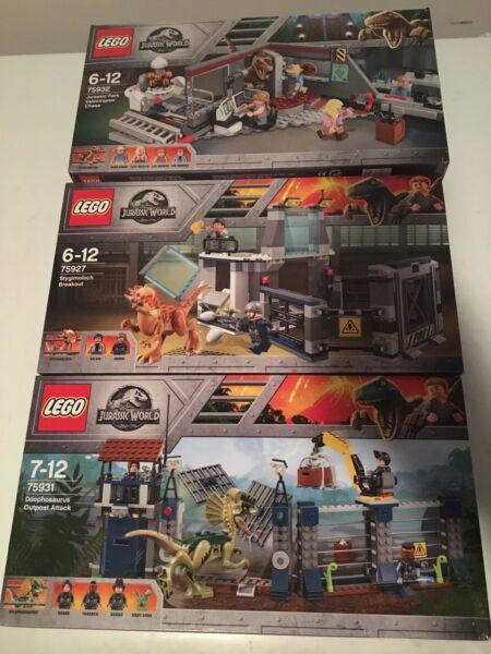 New, sealed, Lego dinosaur sets, Jurassic World, 75932, 75927, 75931