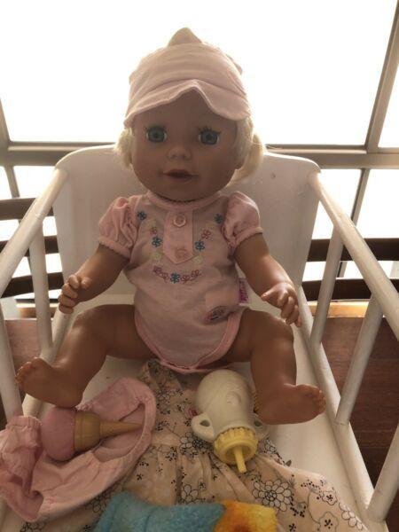 Baby Born Doll & Timber Dolls Bed