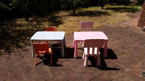 childrens table and two chairs