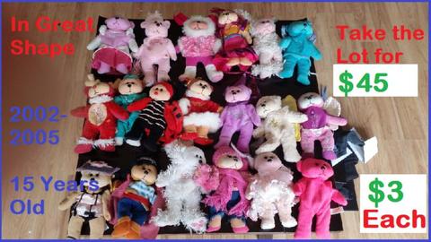 19 Beanie Kids Most over 15 Years old $49 the lot or $3 Each