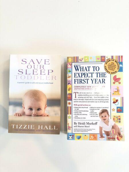 Baby books - What to Expect - The First Year & Save our Sleep Toddler