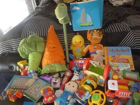 huge bag of toddler toys and toy box