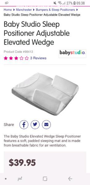 Baby studio sleep positioner adjustable elevated wedge