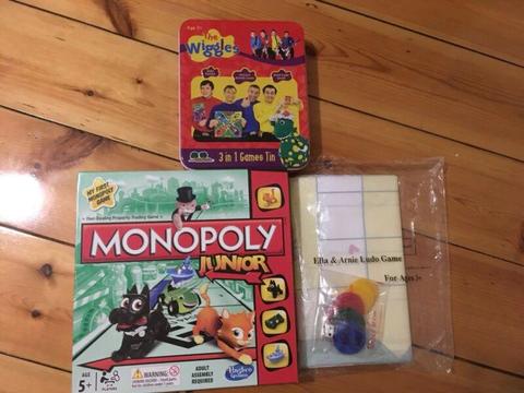 Wiggles Games, Junior Monopoly & More (ex condition)