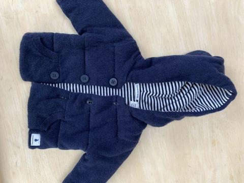 Navy Country Road soft padded winter Jacket 0-3mnths