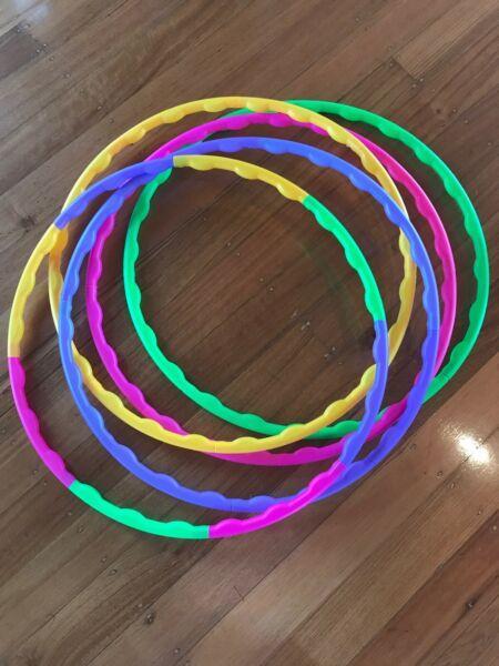 Kids coloured hula hoops x10