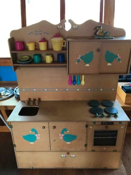 Children's kitchenette and tea set
