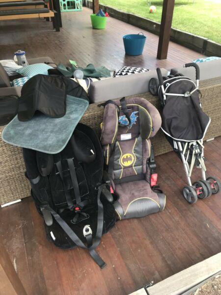 Child's car seat x2 and stroller