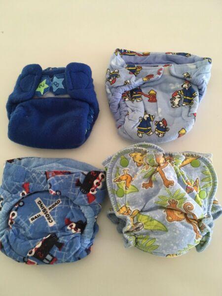 4 X size small Reusable, washable Nappies