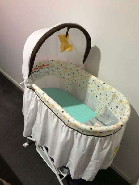 Baby bassinet, bouncer and bumboo seat for sale