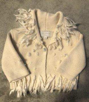 Vintage baby knit jumper with tassels size 00