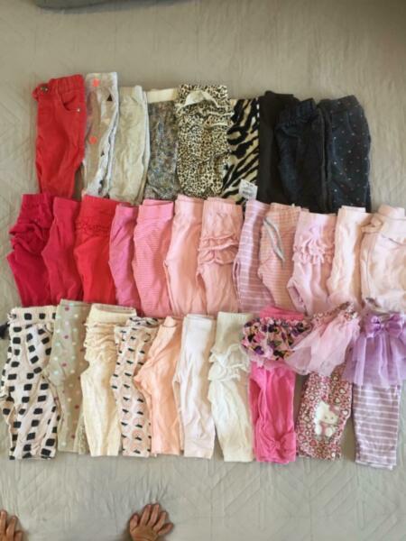 Baby Girl Clothes, Pants Bundle, Size 000 (0-3 months)