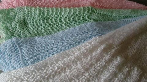 Hand knitted round Shetland shawl