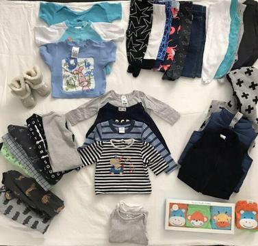 Baby boy clothing bundle (0-6 months) - 36 Pieces New and Used