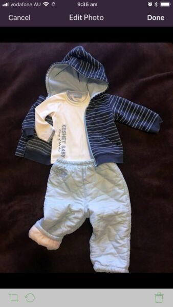 Set of 3 Jacket+Warm pants+Blouse for a boy Size 6-18Month