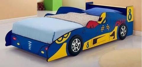 Kids single race car beds and mattress