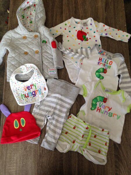 The very hungry caterpillar baby clothes bundle size 00 RRP $80