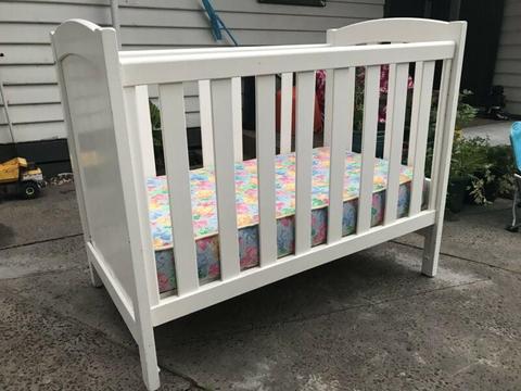 Wooden baby Cot, bassinet & change table