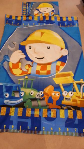 Bob the builder single bed doona cover and pillow slip