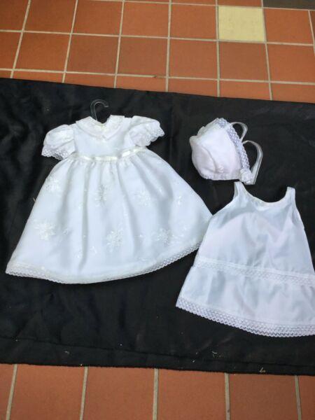 White Christening outfit for a baby girl 0-3momths