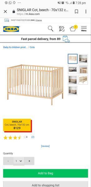 Ikea sniglar Baby Cot