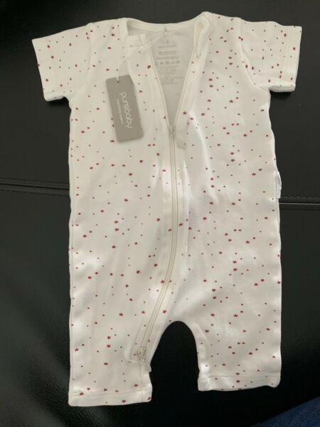 6-12m pure baby short sleeved baby grow bnwt