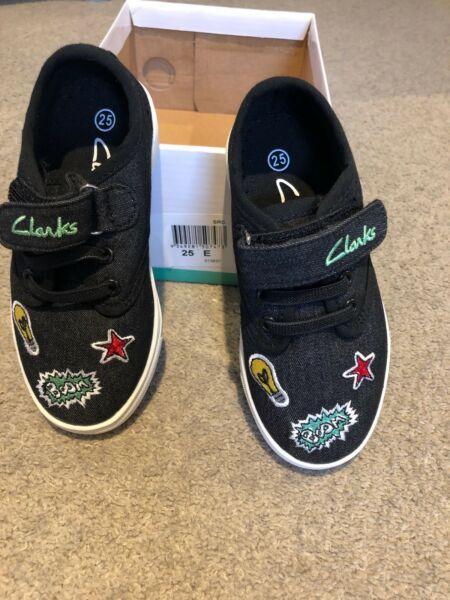 Brand new black boys shoes Clarks