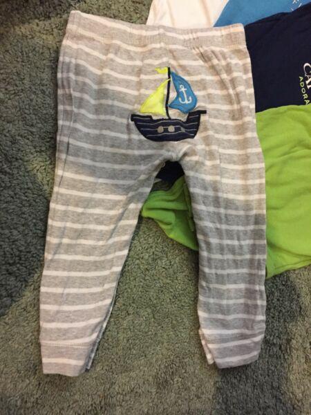 Carters size 1 sea theme onesies and soft pants set
