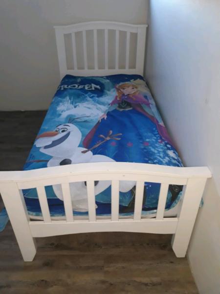 Kids White Wooden Bed
