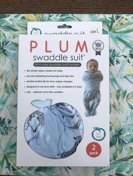 Plum swaddle suit, 2 Pack, 0.5 TOG, size L 3.5 - 7 kg