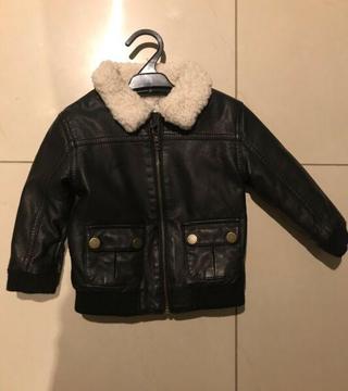Boys leather look jacket size 1 (12-18 months)