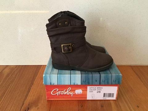 Grosby size 28 girls brown boots