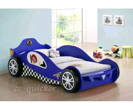 Racing Car Single Bed - Blue