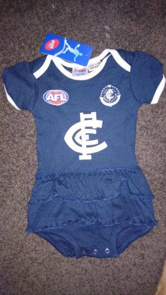 AFL Carlton FC baby girl outfit- size 6- 12 months