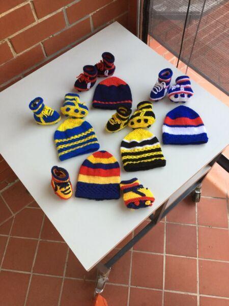 My hand knitted footy sets for 0-3month baby's