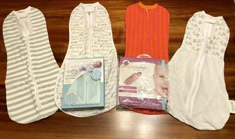 Bundle of *Updated*6 Swaddle Bags/Wrap for Newborns - 4mth olds