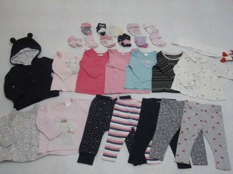 Size 0 Baby Girl Clothes Bundle (6-12 months)