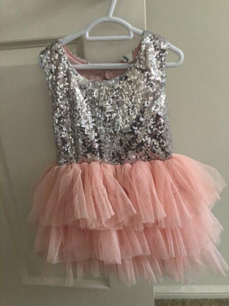 Silver sequin pink tutu dress - NEW with tag