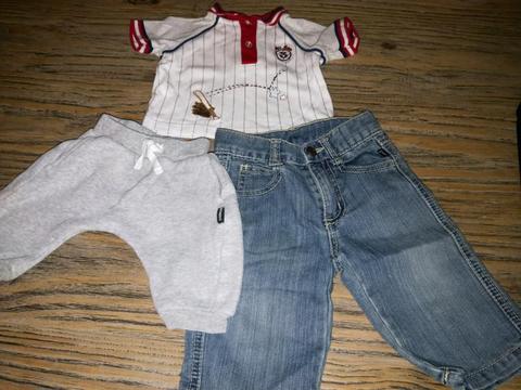 Size 000 3 - 6m Pumpkin Patch Jeans Bonds Pants and Baseball Top