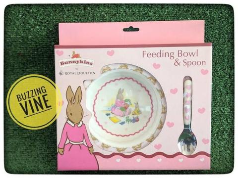 Royal Doulton BunnyKins Feeding Bowl & Spoon - Brand New in Box