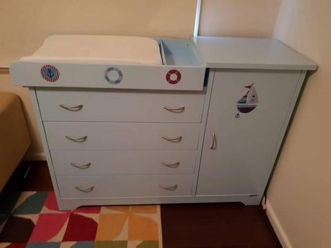 Baby Change Table with Chest of Drawers